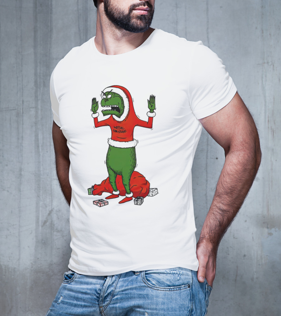 Grinch Cornholio Metal Christmas How The Grinch Stole Christmas T-Shirt