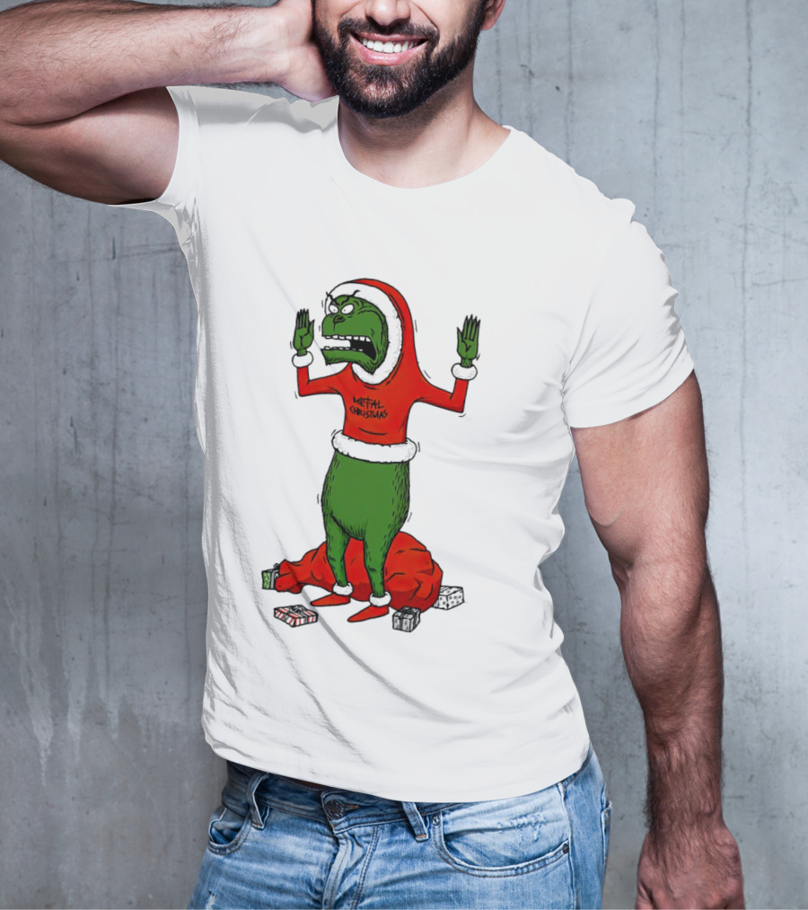 Grinch Cornholio Metal Christmas How The Grinch Stole Christmas T-Shirt