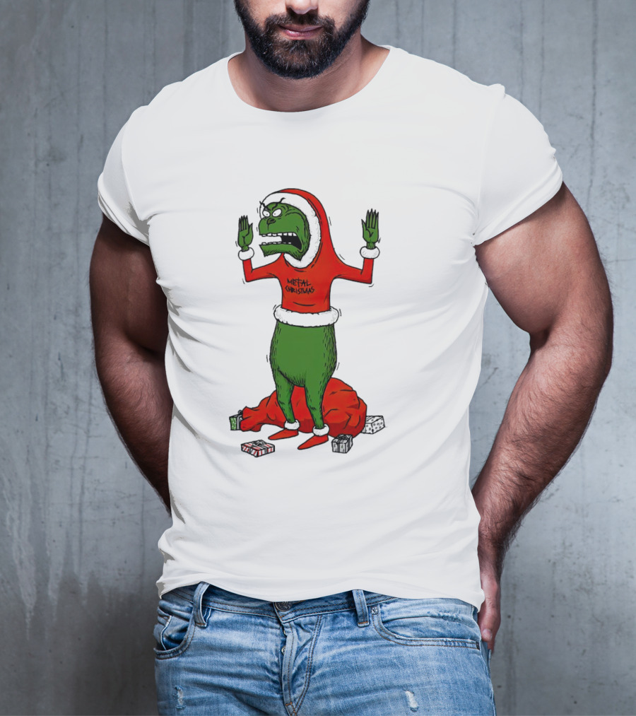 Grinch Cornholio Metal Christmas How The Grinch Stole Christmas T-Shirt