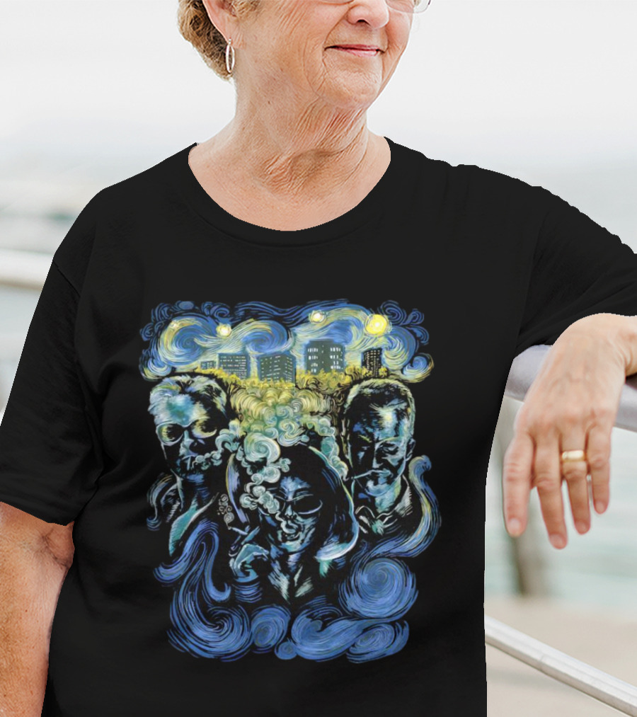 Fight Club Characters In Van Gogh’s Starry Night T-Shirt