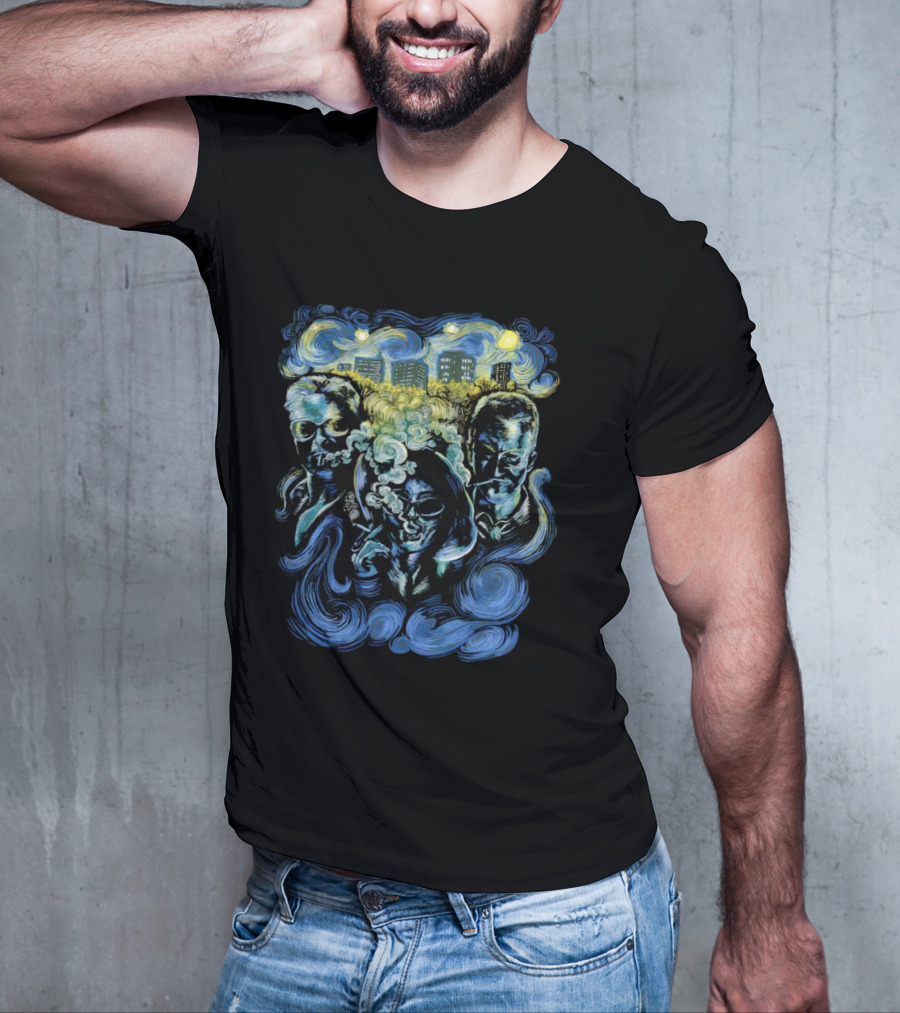 Fight Club Characters In Van Gogh’s Starry Night T-Shirt