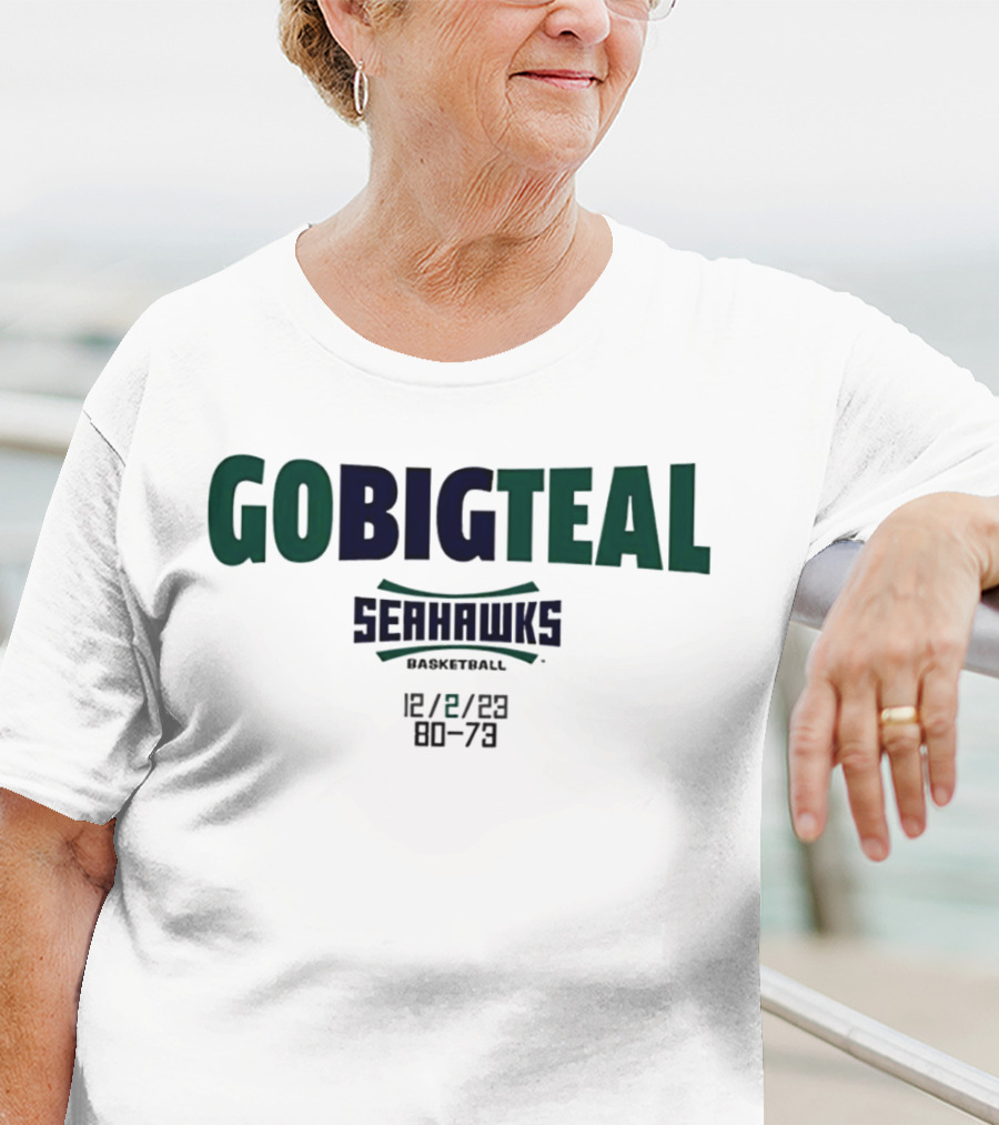 GOBIGTEAL Seattle Seahawks Basketball 12/8/23 Score 80-73 T-Shirt