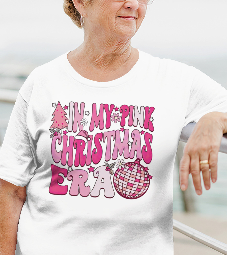 In My Pink Christmas Era Disco Ball T-Shirt