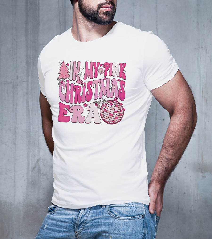 In My Pink Christmas Era Disco Ball T-Shirt