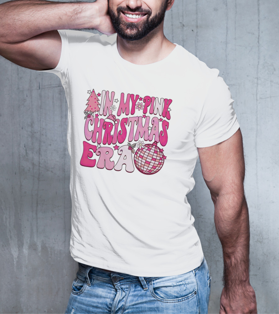 In My Pink Christmas Era Disco Ball T-Shirt