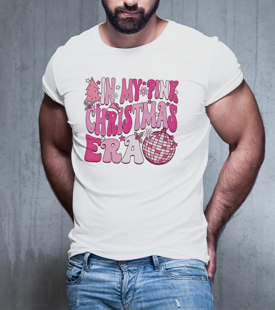 In My Pink Christmas Era Disco Ball T-Shirt