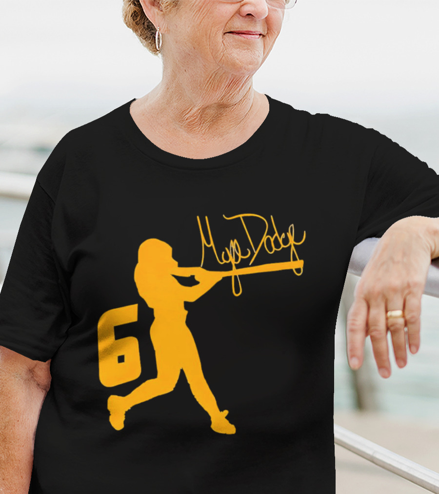 Mya Dodge Missouri Tigers Softball Signature Player Silhouette Number 6 T-Shirt