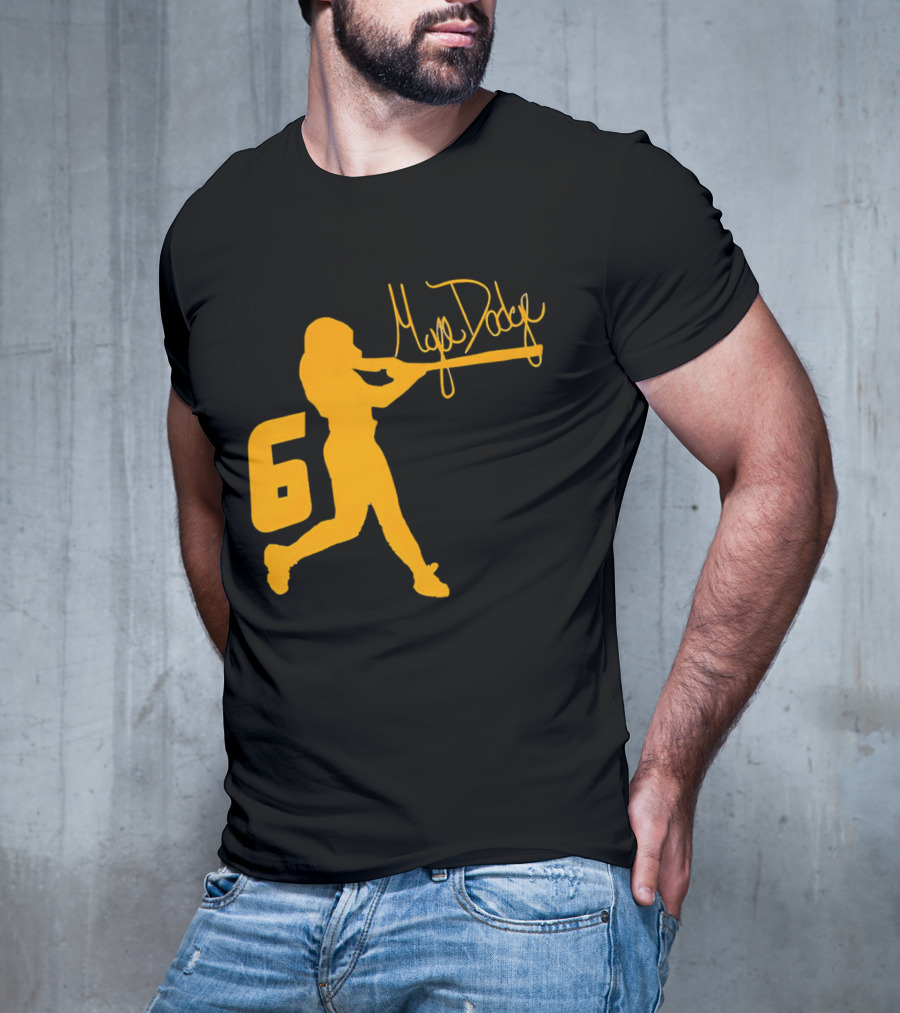 Mya Dodge Missouri Tigers Softball Signature Player Silhouette Number 6 T-Shirt