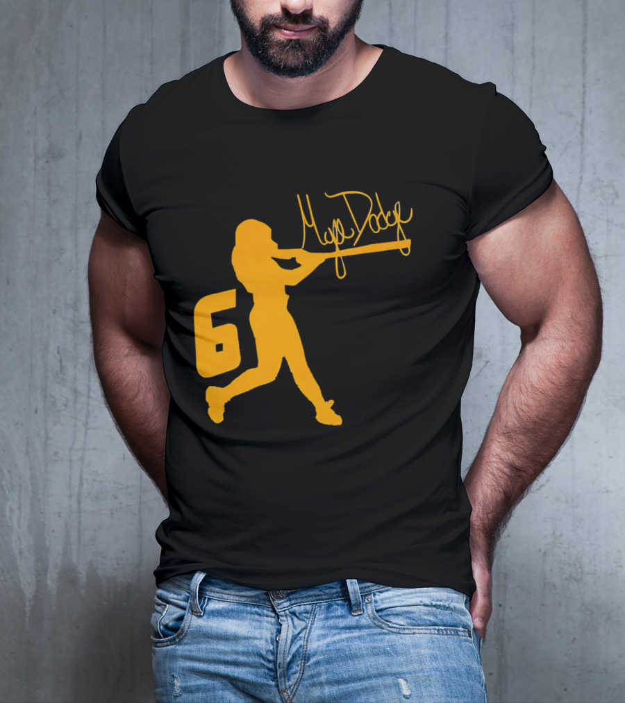 Mya Dodge Missouri Tigers Softball Signature Player Silhouette Number 6 T-Shirt