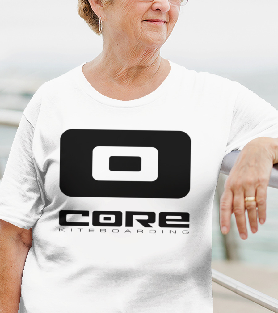 Core Kiteboarding Logo Icon With Bold Black Typography T-Shirt