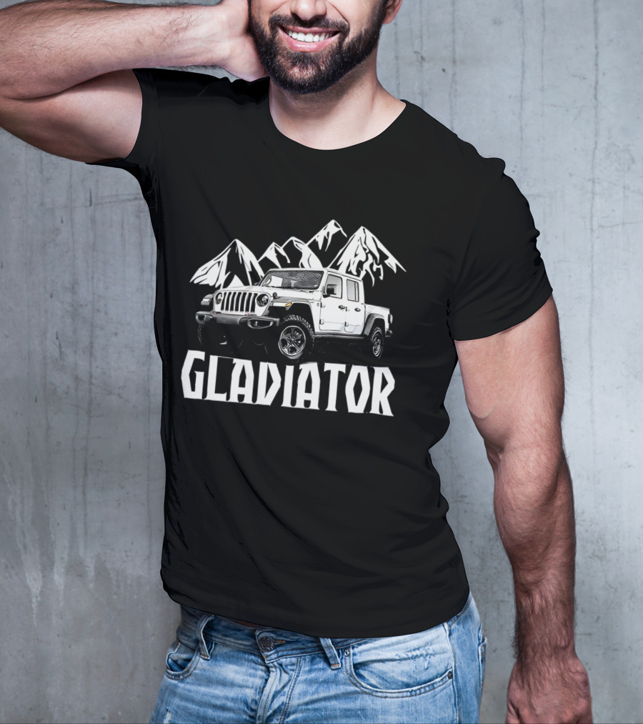 Gladiator Jeep With Mountain Background T-Shirt