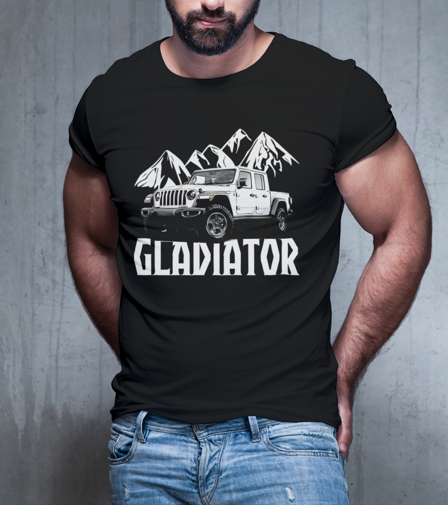 Gladiator Jeep With Mountain Background T-Shirt