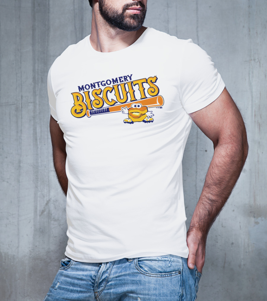 Montgomery Biscuits Biscuits Baseball Bat Biscuits Mascot T-Shirt