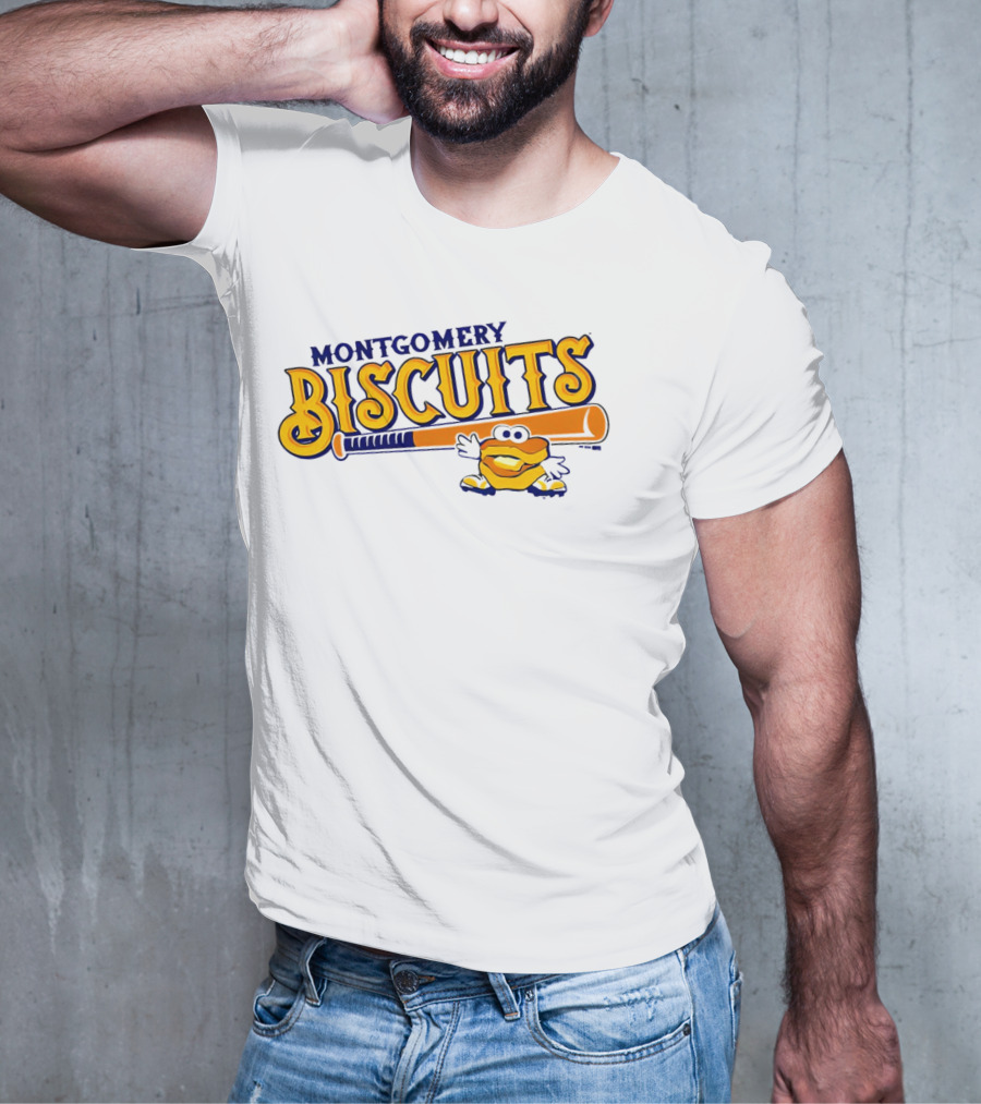 Montgomery Biscuits Biscuits Baseball Bat Biscuits Mascot T-Shirt