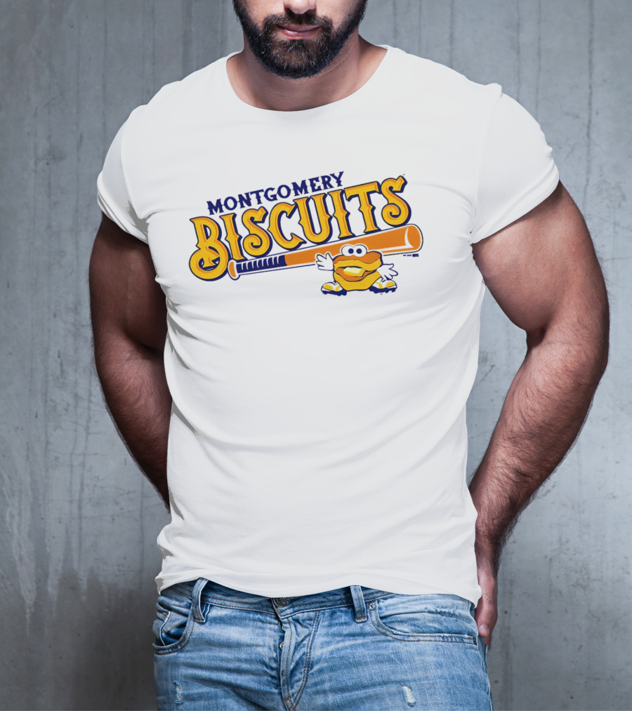 Montgomery Biscuits Biscuits Baseball Bat Biscuits Mascot T-Shirt