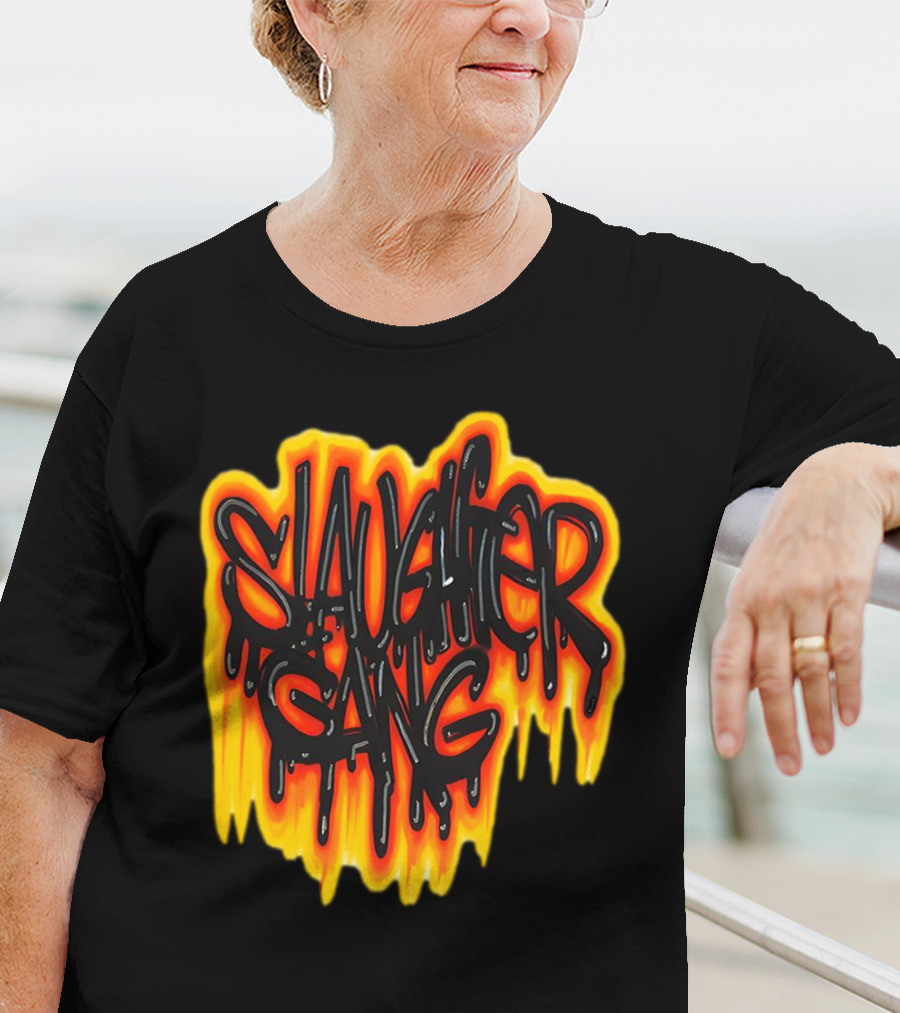 Slaughter Gang Drip Graffiti Flames T-Shirt
