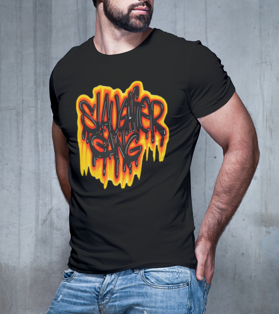 Slaughter Gang Drip Graffiti Flames T-Shirt