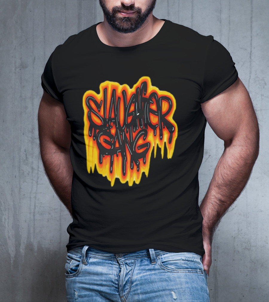 Slaughter Gang Drip Graffiti Flames T-Shirt