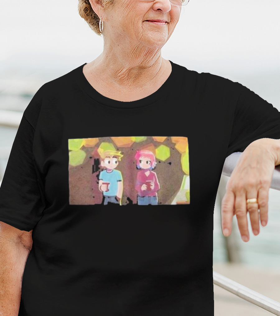 Scott Pilgrim Takes Off Hexagon Tree Scene T-Shirt
