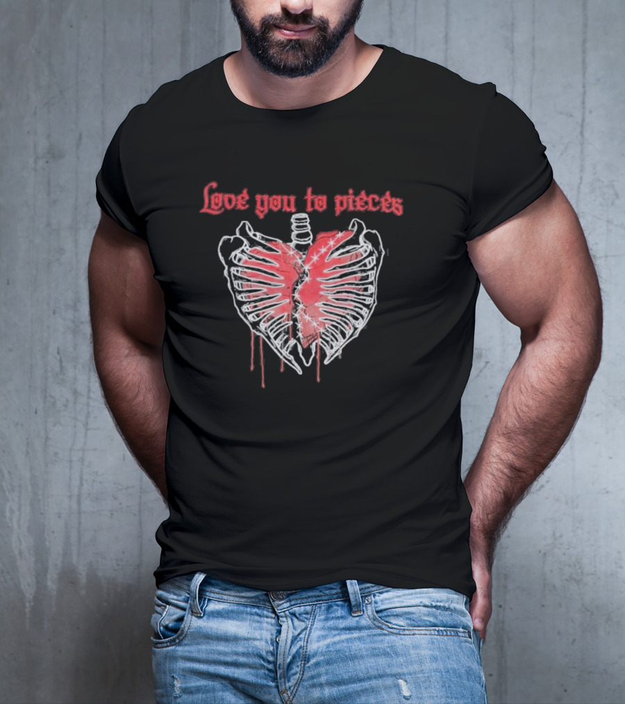 Love You To Pieces Rib Cage Heart T-Shirt