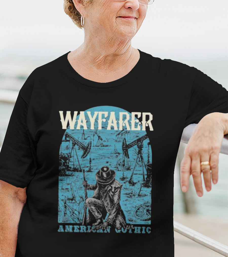 WAYFARER Oil Rig Cowboy American Gothic T-Shirt