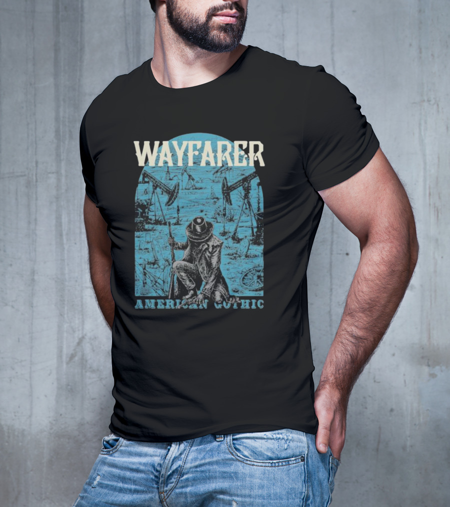 WAYFARER Oil Rig Cowboy American Gothic T-Shirt