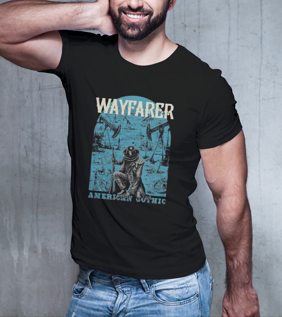 WAYFARER Oil Rig Cowboy American Gothic T-Shirt