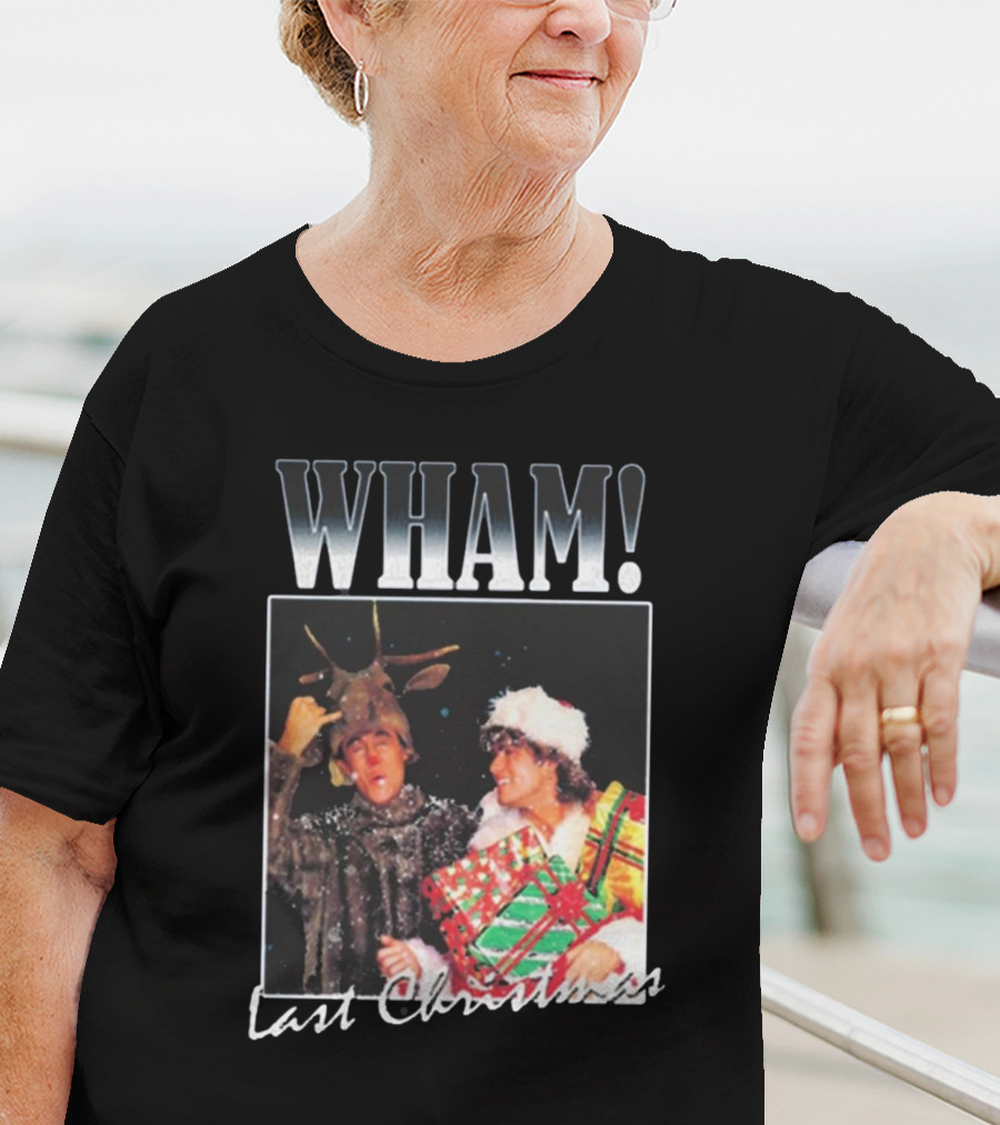 WHAM Last Christmas Reindeer And Santa Costume Scene T-Shirt