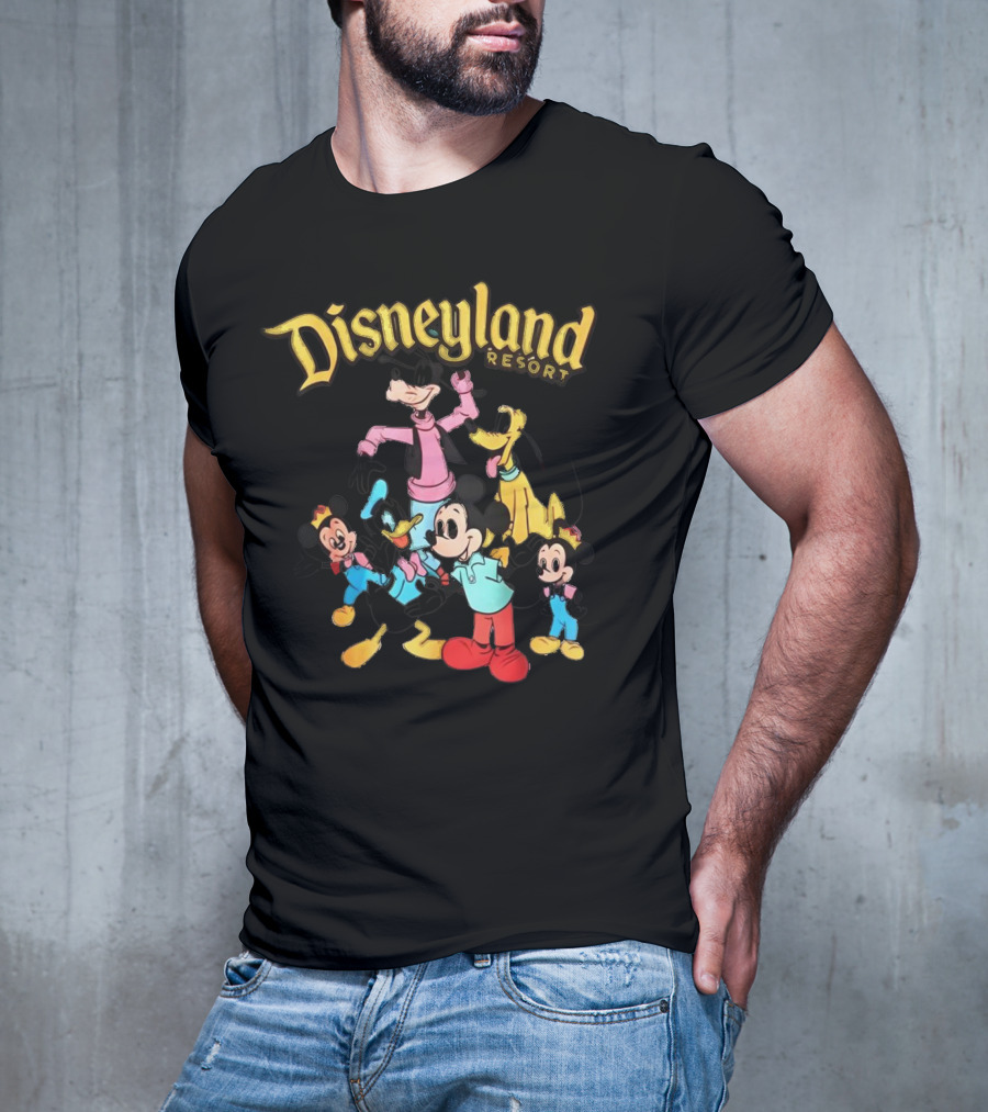Disneyland Resort Mickey Mouse Goofy Donald Duck Pluto Characters T-Shirt