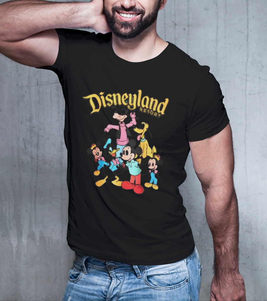 Disneyland Resort Mickey Mouse Goofy Donald Duck Pluto Characters T-Shirt