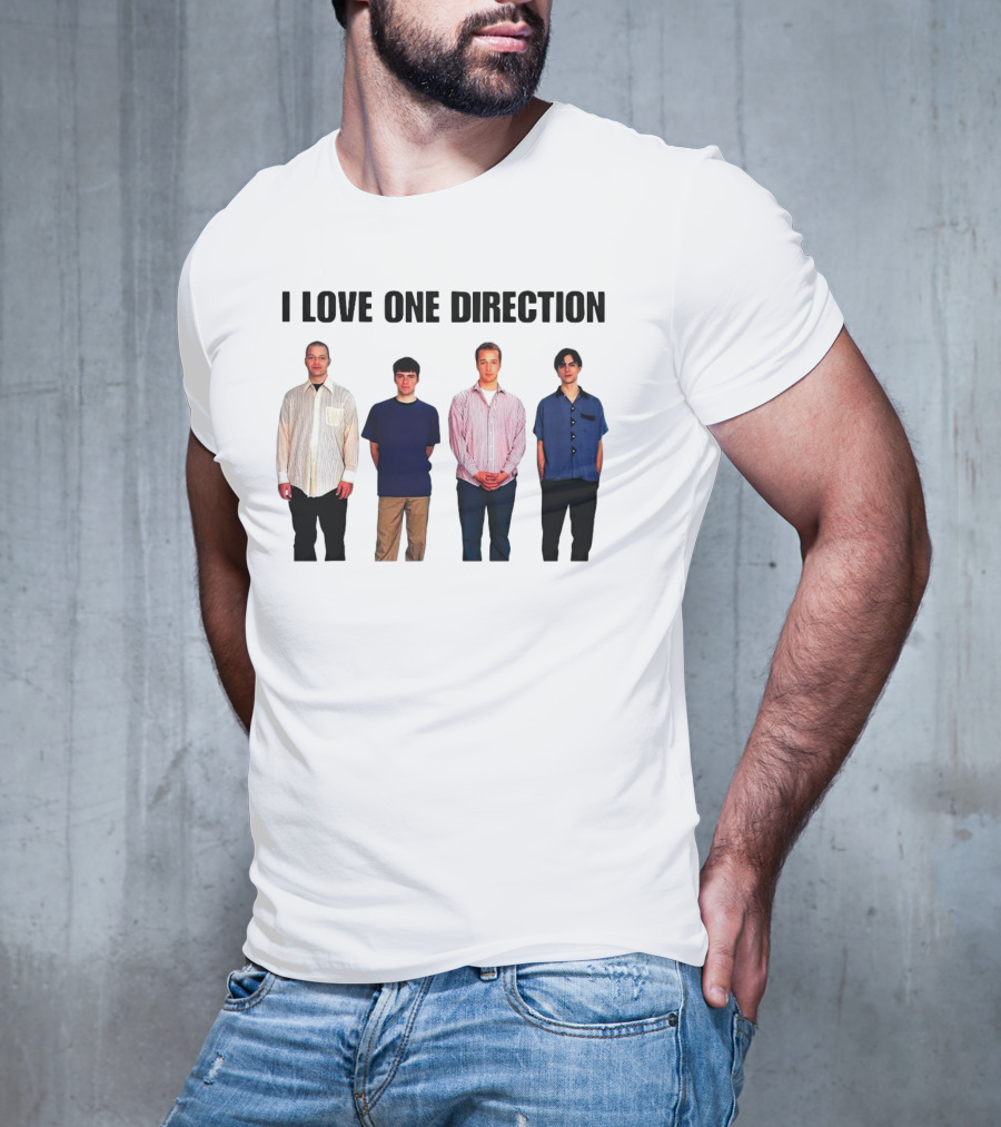 I Love One Direction Plaatse Nemen Baard Menswear T-Shirt