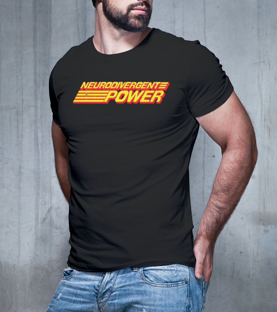 Neurodivergent Power Bold Yellow Red Stripes Empowerment T-Shirt