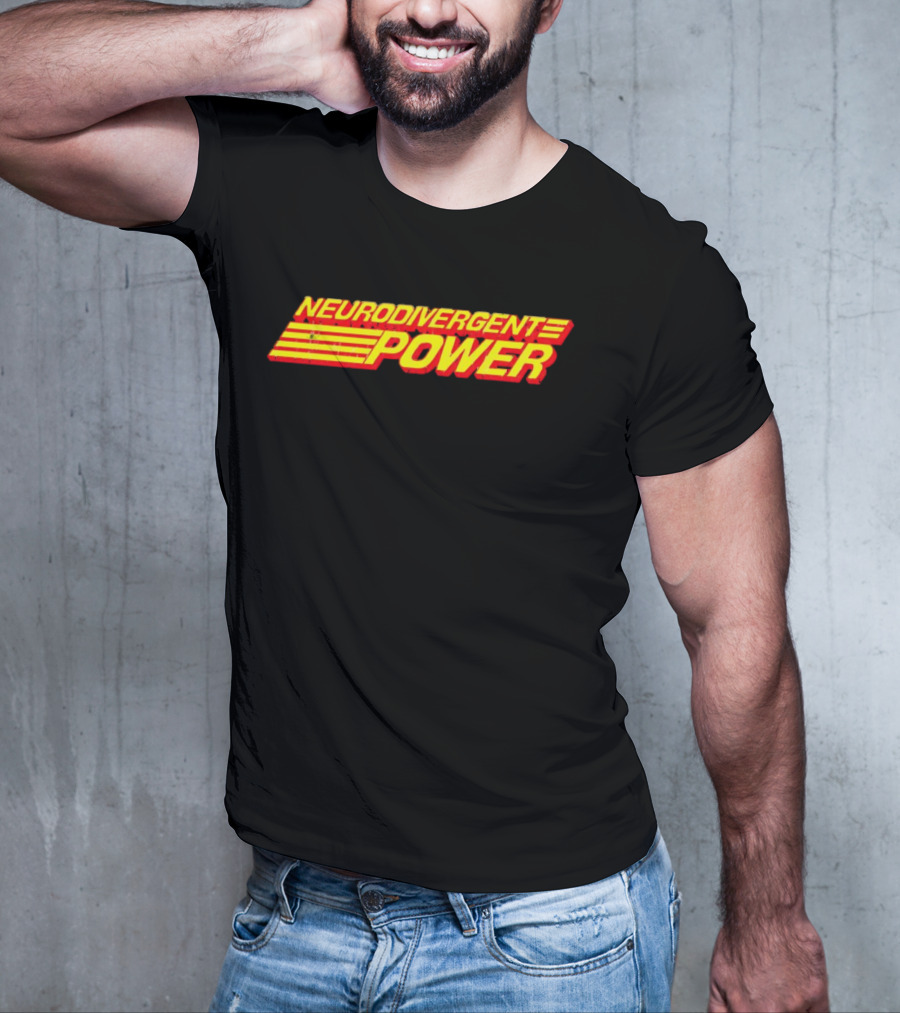 Neurodivergent Power Bold Yellow Red Stripes Empowerment T-Shirt