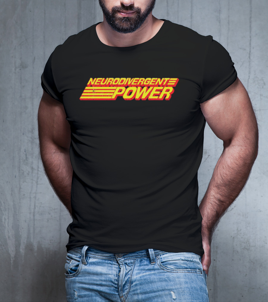 Neurodivergent Power Bold Yellow Red Stripes Empowerment T-Shirt