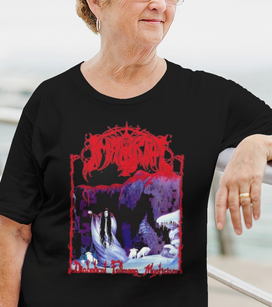 Immortal Diabolical Fullmoon Mysticism Red Logo Snowy Landscape Wraith And Wolves T-Shirt