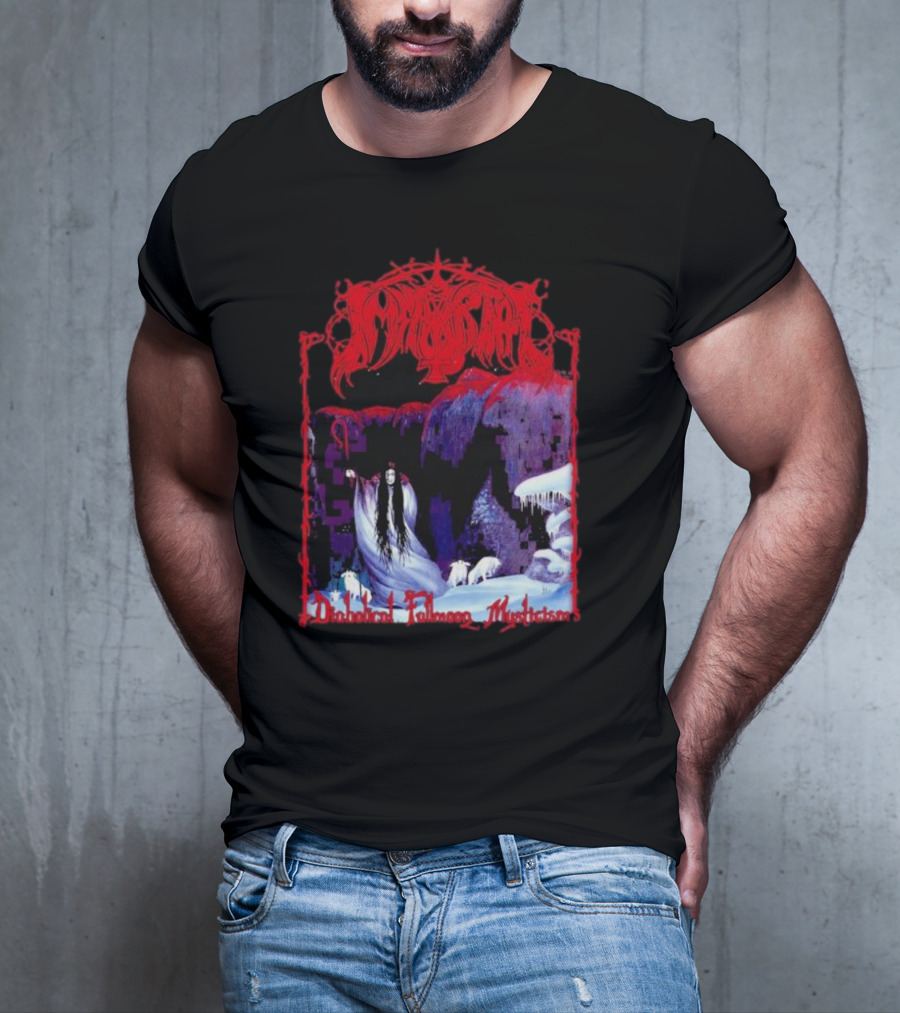 Immortal Diabolical Fullmoon Mysticism Red Logo Snowy Landscape Wraith And Wolves T-Shirt