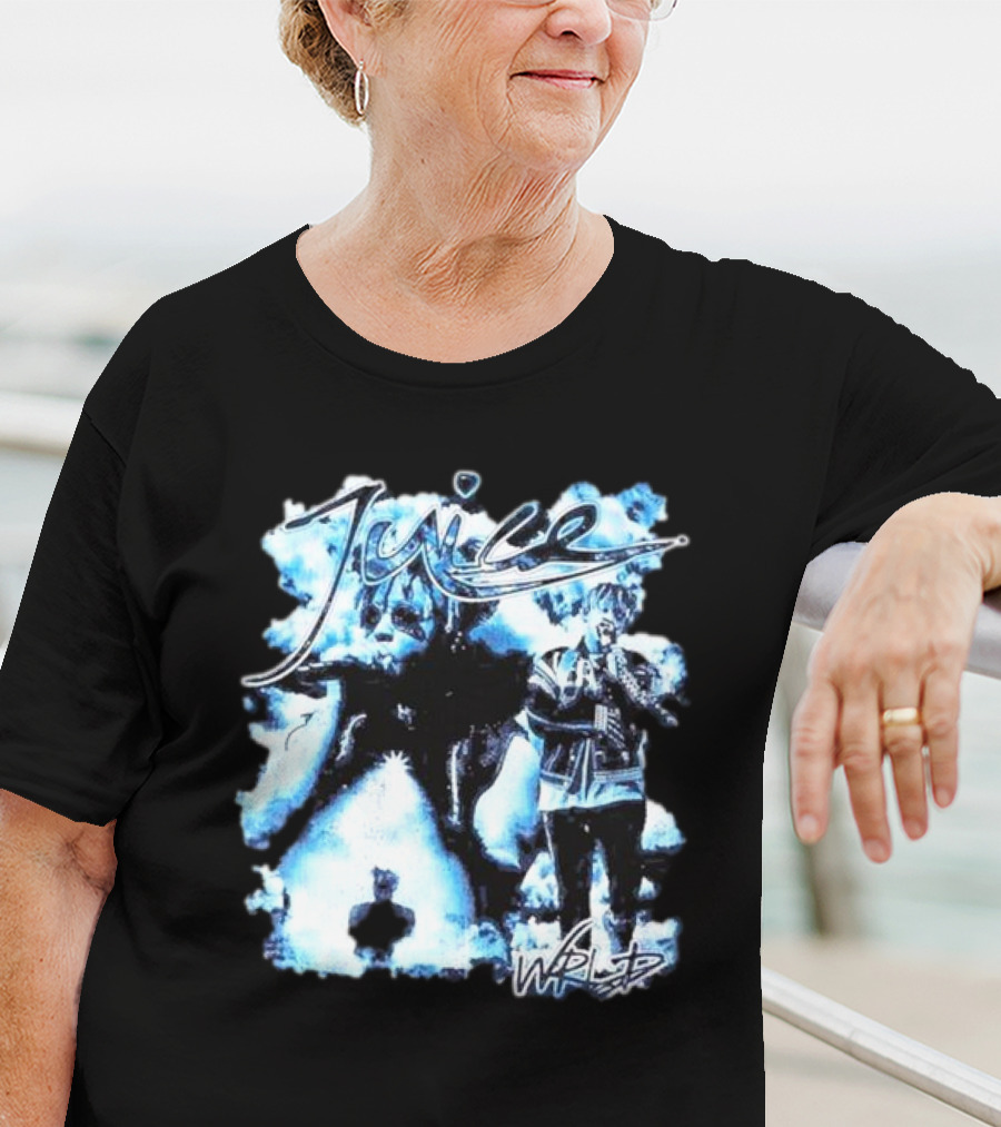 Juice Wrld Blue Collage With Signature Style Elements T-Shirt