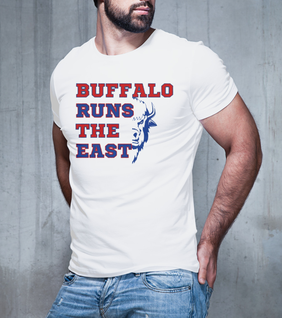 Buffalo Runs The East Bold Text With Buffalo T-Shirt