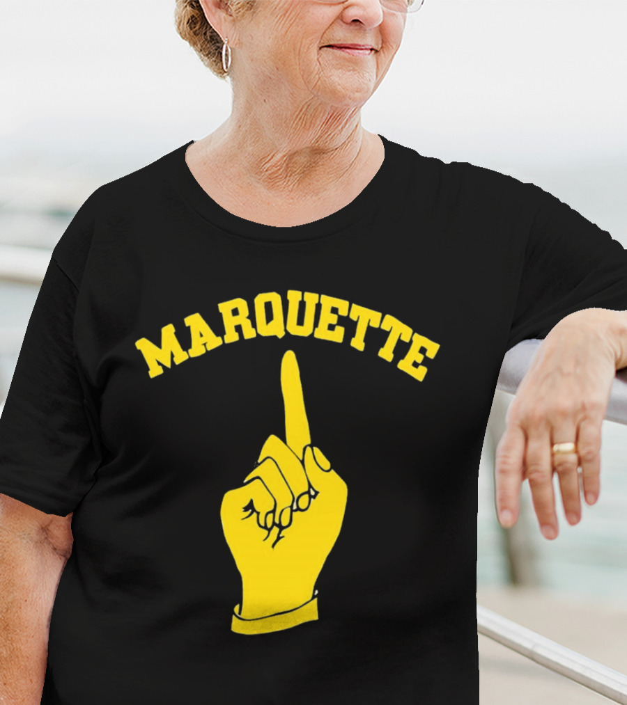 Marquette Yellow Number One Finger T-Shirt