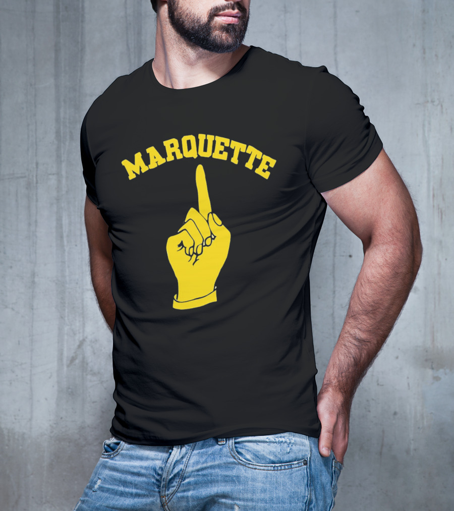 Marquette Yellow Number One Finger T-Shirt