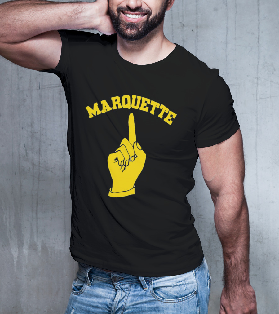 Marquette Yellow Number One Finger T-Shirt