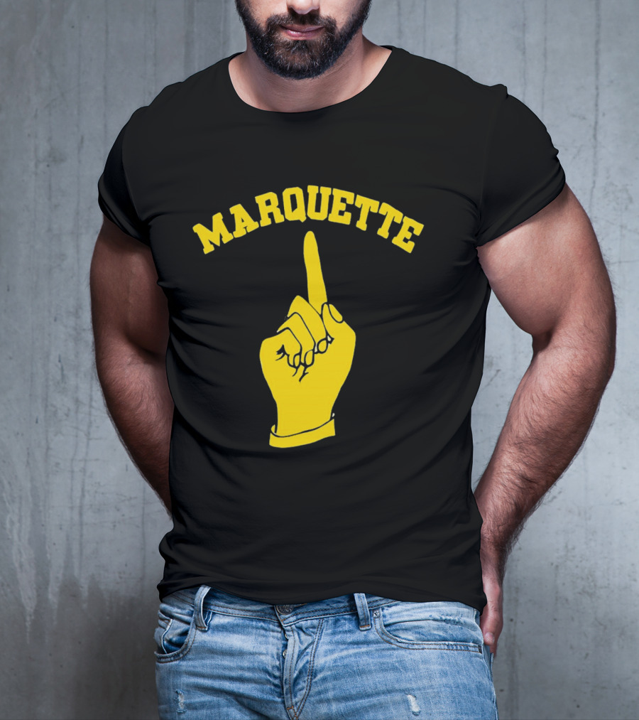 Marquette Yellow Number One Finger T-Shirt