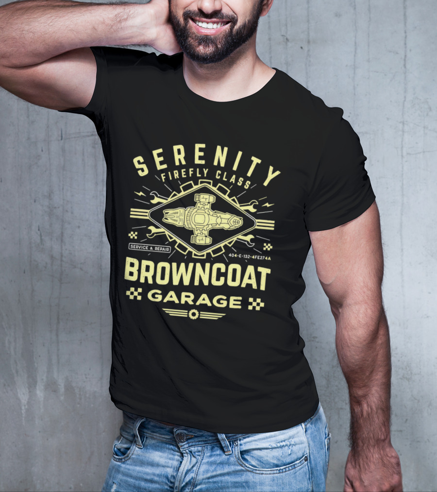 Serenity Firefly Class Browncoat Garage Service And Repair T-Shirt