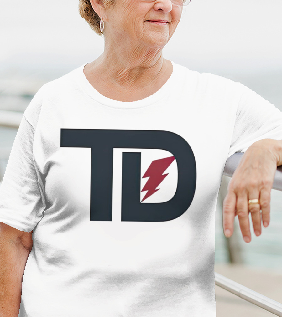 TD Logo With Red Lightning Bolt Tank Dell Houston Texans Football T-Shirt
