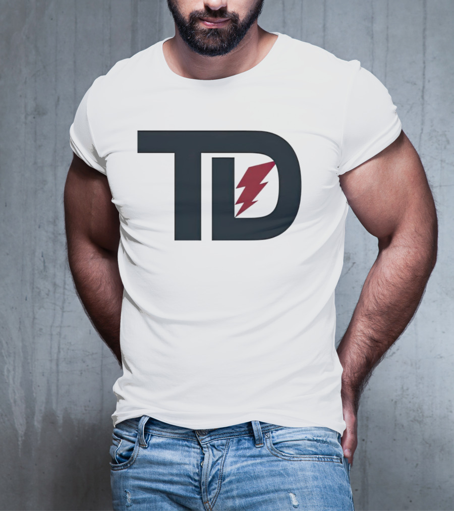 TD Logo With Red Lightning Bolt Tank Dell Houston Texans Football T-Shirt