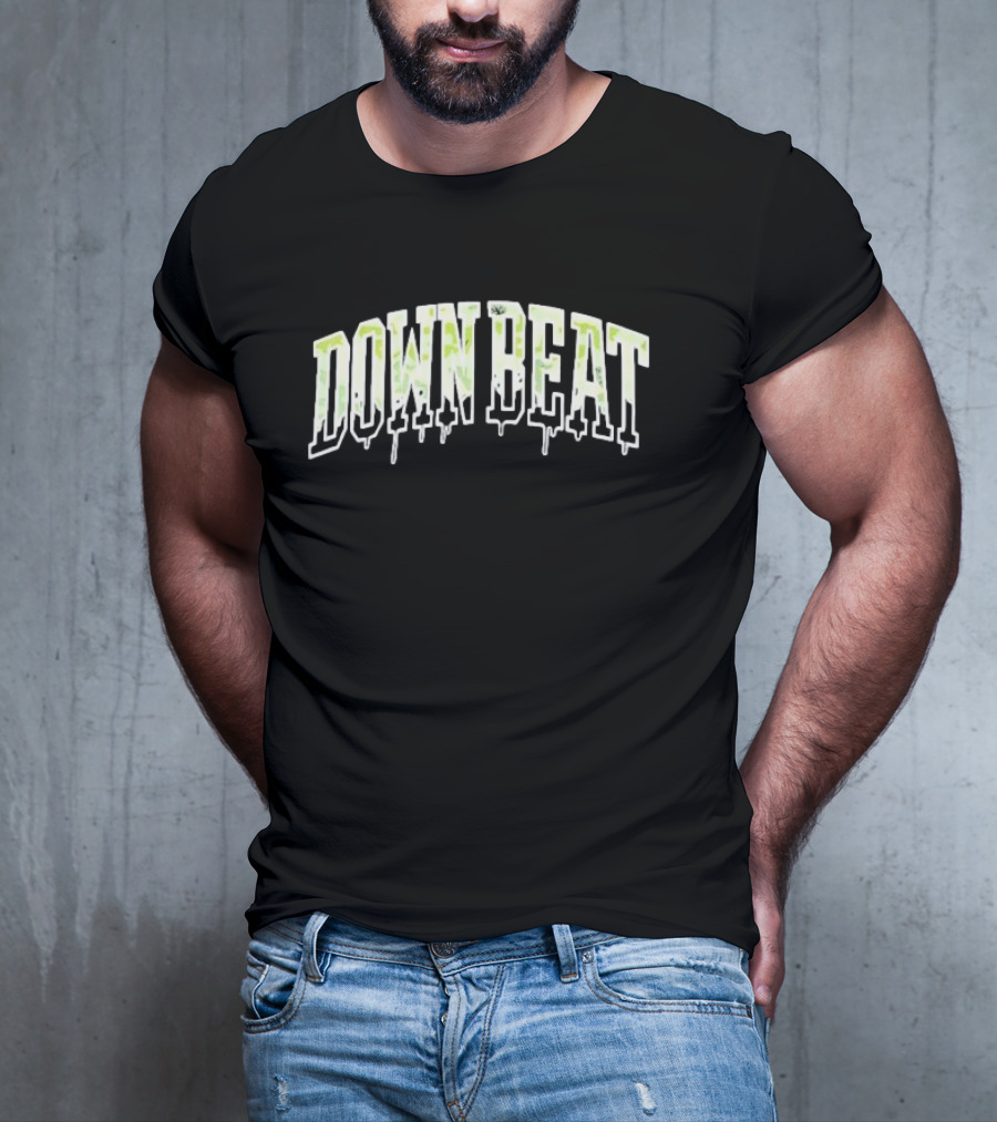 Downbeat Camo Varsity Drip Text T-Shirt