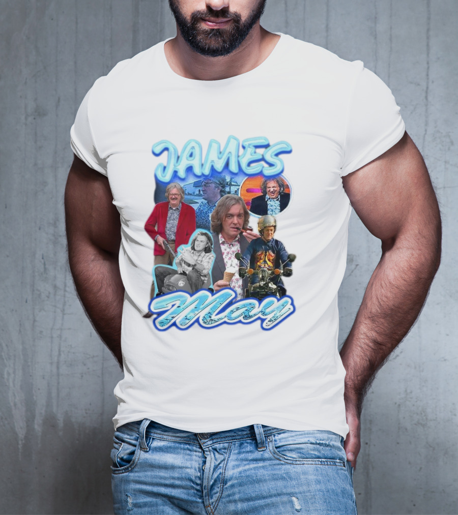 James May Vintage Ice Cream Motorbike Collage T-Shirt