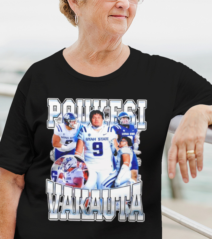 Poukesi Vakauta Utah State Aggies Football Player Number 9 T-Shirt