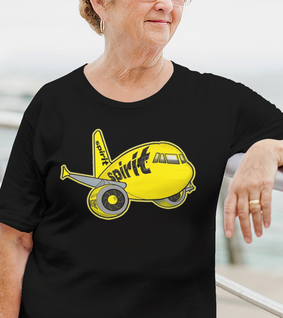 Spirit Airlines Airbus Cartoon Airplane T-Shirt