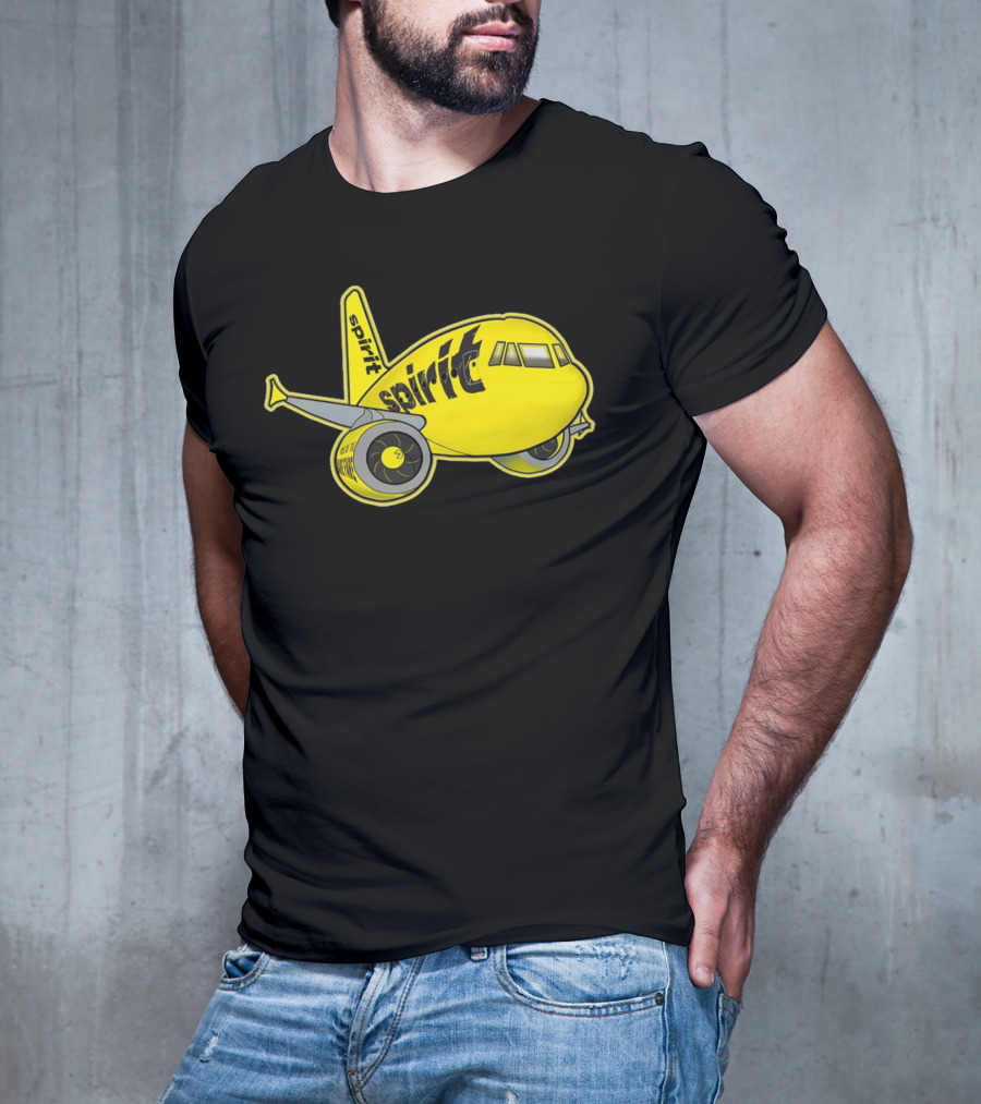 Spirit Airlines Airbus Cartoon Airplane T-Shirt